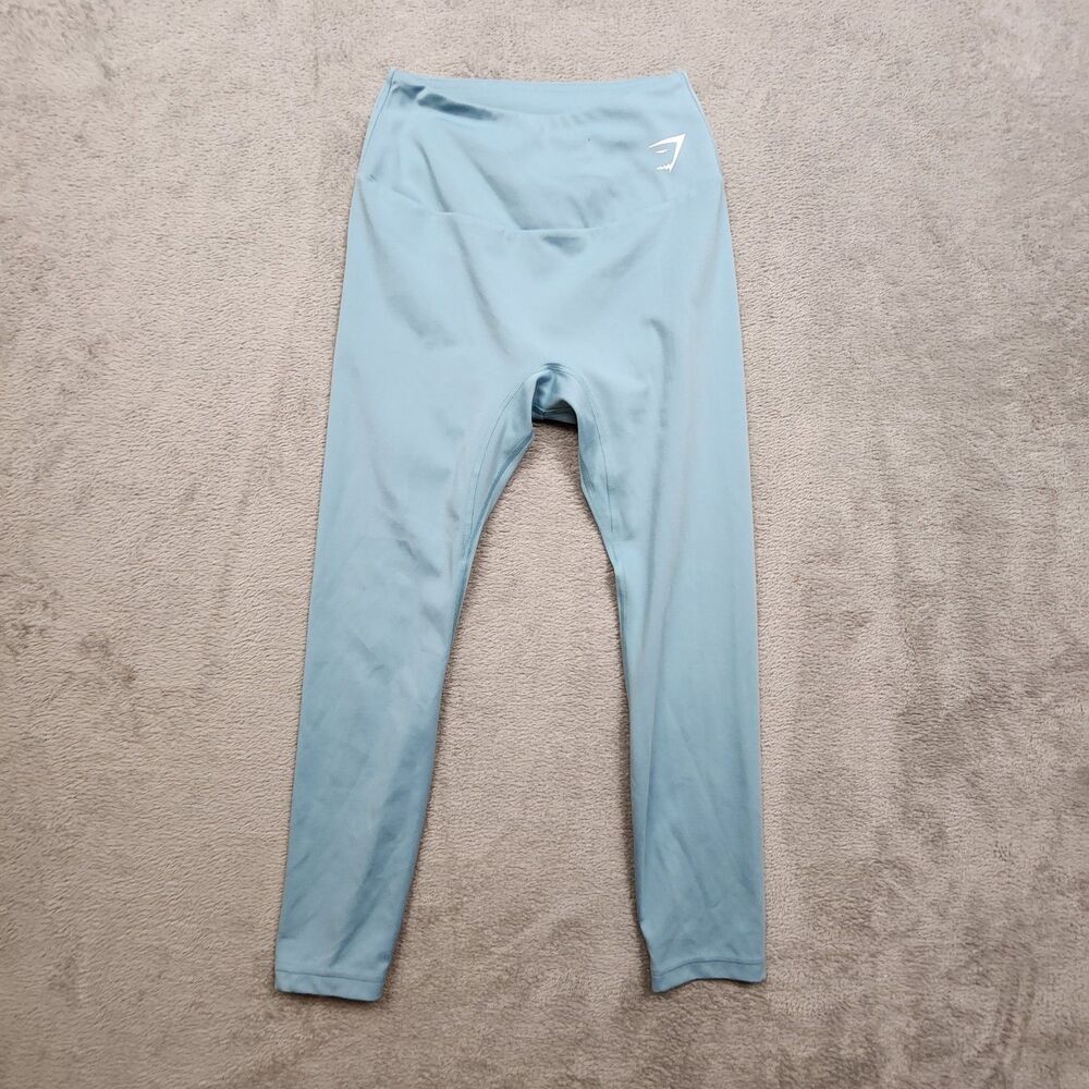 Gymshark Womens M Light Blue Training Leggings Activewear Stretch Workout Pants